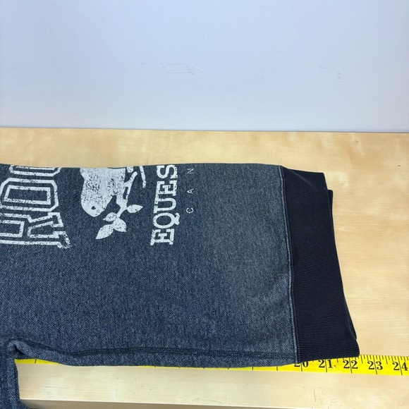 Roots Equestrian Canada Sweatshirt Charcoal Grey Beaver Logo Raglan - Picture 9 of 10